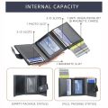 With Magnetic Buckle Men's Short Wallet Fashion Multi-position Contracted Two Fold Wallet Soft Urban Recreational Male Leather Purse Card Holder. 