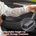 Practical Adjustable Height Car Armrest Storage Container Organizer Universal Extendable Armrest Pad Multifunctional Comfort Car Elbow Rest Box Car Accessories. 
