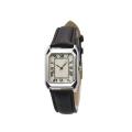 Rectangular Watch for Women with Leather Strap, Simple Retro Artistic Casual Style for Men and Couples. 
