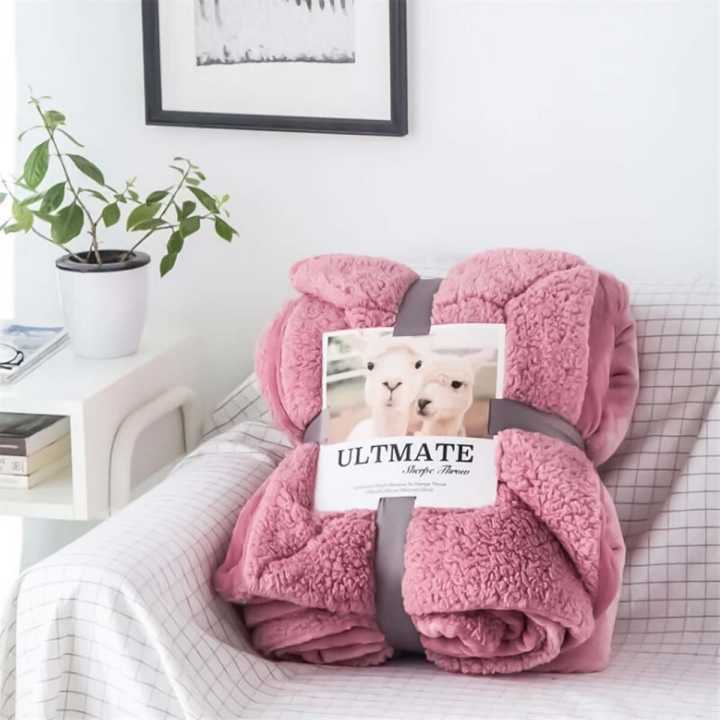 Premium Luxury Ultimate Super Soft Reverse Sherpa Throw Blanket - King Size (Random Colours)