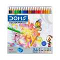 DOMS 24 Shades Color Pencils | Hexagonal Shaped Body For Comfortable Grip | Bright & Playful Colors | Free Sharpner With Each Pack | Non-Toxic & Safe. 