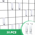 30Pcs Gridwall Hooks Hangers,Grid Panel Hooks Grid Wall Hook Grid Wall Accessories Wire Grid Hook Grid Shelf Hooks Easy Install White. 