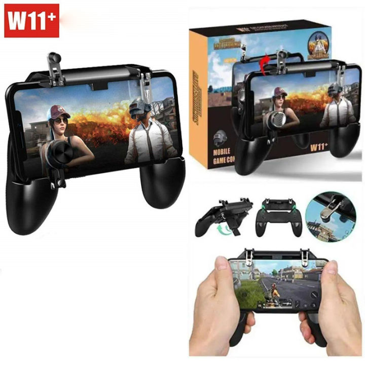 W11+ All in One Perfact Mobile Gaming Game Pad Fortnite Free Fire PUBG Mobile Game Controller PUBG Gamepad Joystick Metal L1 R1 Triggers Gamepad