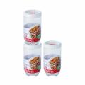 LocknLock Interlock Round Refrigerator Food Storage Containers With White Lid, Set of 4, Transparent (1000 Ml x 4). 