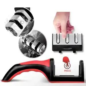 Manual Knife Sharpener 3-Stage Knife Sharpening Tool Professional | 3 Level Manual Knife Sharpening Tool