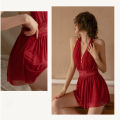 Pebbles Nepal Erotic Lingerie Sexy Waist Nightdress Mesh Backless Halter Neck Women's Loungewear. 