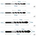 Kqueebee 6 Pcs Glass Drill Bits Set Tile Ceramic Drilling Set 3/4/5/6/8/10mm for Porcelain Marble Mirror & 5 Pcs Multi-Material Drill Bit Set for Tile,Concrete, Brick and Wood Tungsten. 