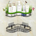 Triangular Adhesive Metal Bathroom Corner Rack Storage Shelves, Stainless Steel Bathroom Corner Shelf Organizer Storage. 