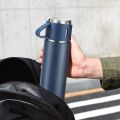 Stainless Steel Double Wall Insulated Hot & Cold Water Bottle 500ML - Dark Blue. 
