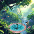 (GGBR)-Hanging Bird Bath with Fountain Bird Bath Fountains Hanging Bird Baths for Outdoors Gray. 