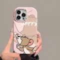 Cat and Mouse Graffiti Phone Case Compatible for IPhone 7Plus 15 11 12 14 13 Pro Max 8 7 Plus XR X XS Max Couples Plating Metal Lens Soft Cover. 