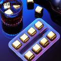 DISICHEN Portable Reusable Stainless Steel Ice Cubes Quick-frozen Gold Metal Ice Pellets Cooling Stones Cooler for Drink Bar Tool. 