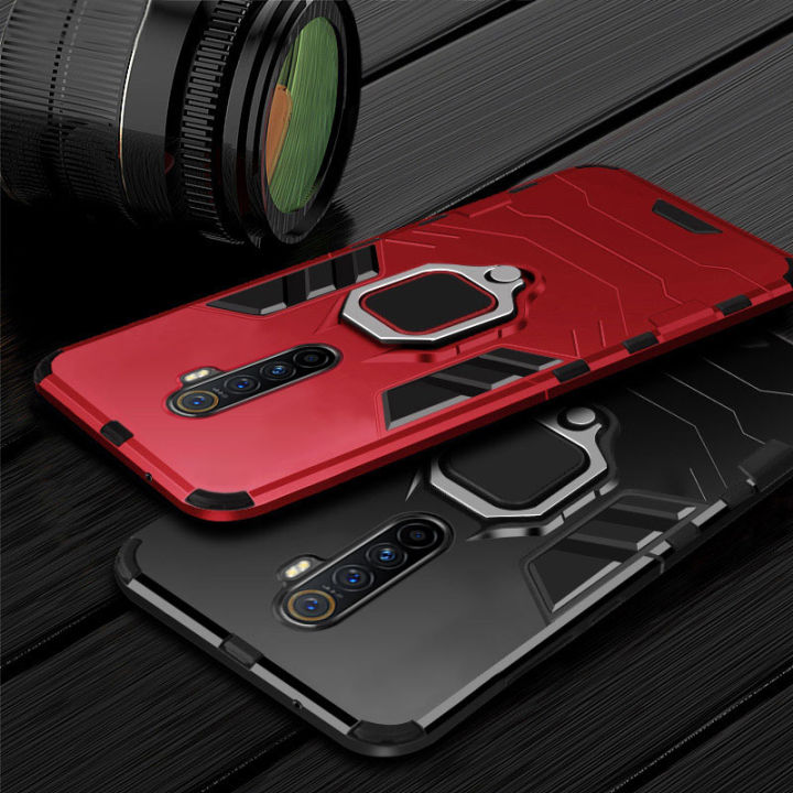 Vantime Case for Realme X2 Pro Metallic Ring Stand Armor Hard Back Protective Casing