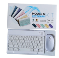 Ultra Slim Rechargeable Wireless Bluetooth Keyboard & Mouse (Portable Mini BT Wireless) for Android Windows PC Tablet. 