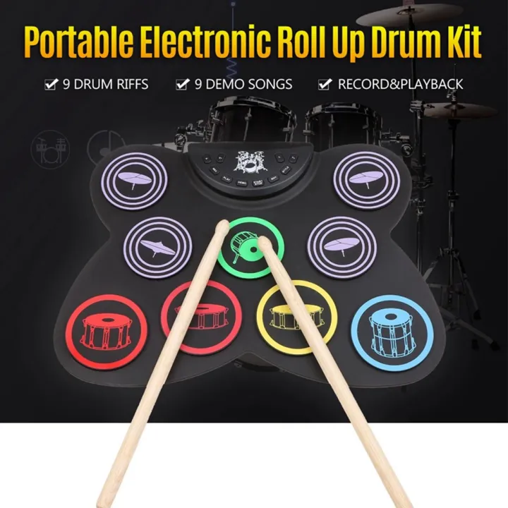 Electric%20Drum%20Set,%209%20Pads%20Silicon%20Foldable%20Electronic%20Drum%20with%20Headphone%20Jack,Build%20in%20Speaker%20,Foot%20Pedals,Drum%20Sticks%20-%20Image%205