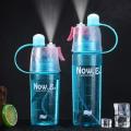 600ml Portable Water Bottle with Mist Spray: Creative Cover, Leak-proof, Ideal for Sport, Cycling, Gym, Beach. 