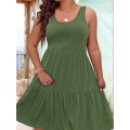 Women Oversized Sleeveless Dresses green XXL. 