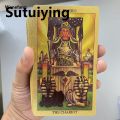 Wenefang Sutuiying Spanish Golden Foil in Box Tarot Deck Prophecy Cards Hot Selling for 2025 Beginners with 2-Languages Guidebook 12x7cm Toro Taro. 