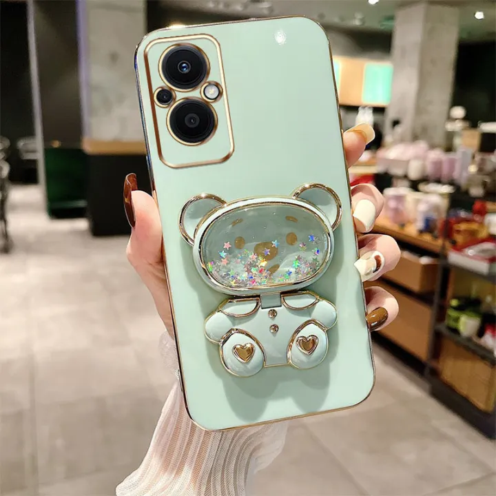 AnDyH%20Phone%20Case%20for%20OPPO%20Reno%207Z%20Reno%208Z%20Reno%207%20Lite%20Reno%205%20Lite%205G%20F21%20Pro%205G%20Cute%20Quicksand%20Liquid%20Bear%20Bracket%20Anti%20Drop%20Camera%20Protection%20-%20Image%209