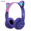 Anrushide Cute Cat Ear Headphones with RGB LED Light Wireless Headset Kids Fashion Girls Stereo Phone Music Bluetooth Headset PC Gamer Gift. 