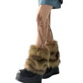 Certiou Imitation Rabbit Fur Leg Warmers Cozy Faux Fur Winter Leg Warmers Anti-slip Thickened for Daily Wear Sports Outing Buyers' Favorite. 
