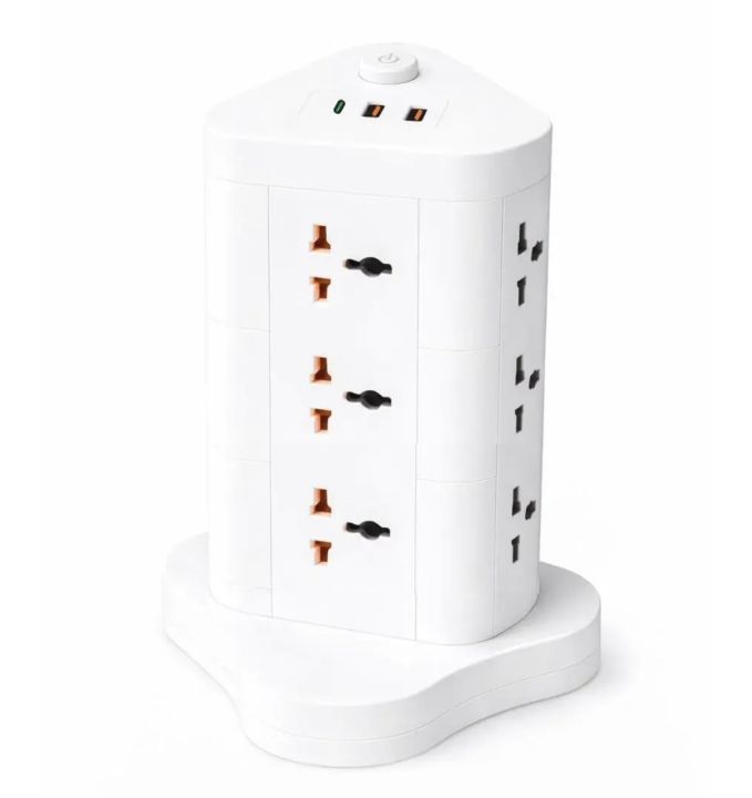 2500W Power Socket Tower Multiplug with 2 USB + Type-C | 9 Socket ...