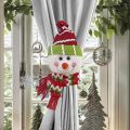 Cute Santa Claus Snowman Christmas Curtain Buckle Set of 2 Fastener Buckle Curtain Holdback Cartoon Curtain Tie Decoration Holiday Decor. 