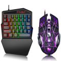 T-Wolf TF900 One Hand RGB Backlit USB Gaming Mini Keyboard and Mouse Combo for Smartphone Gaming. 