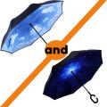 Windproof Upside Down Umbrella Reverse Double Layer FREE BAG Inside-Out C-Handle. 