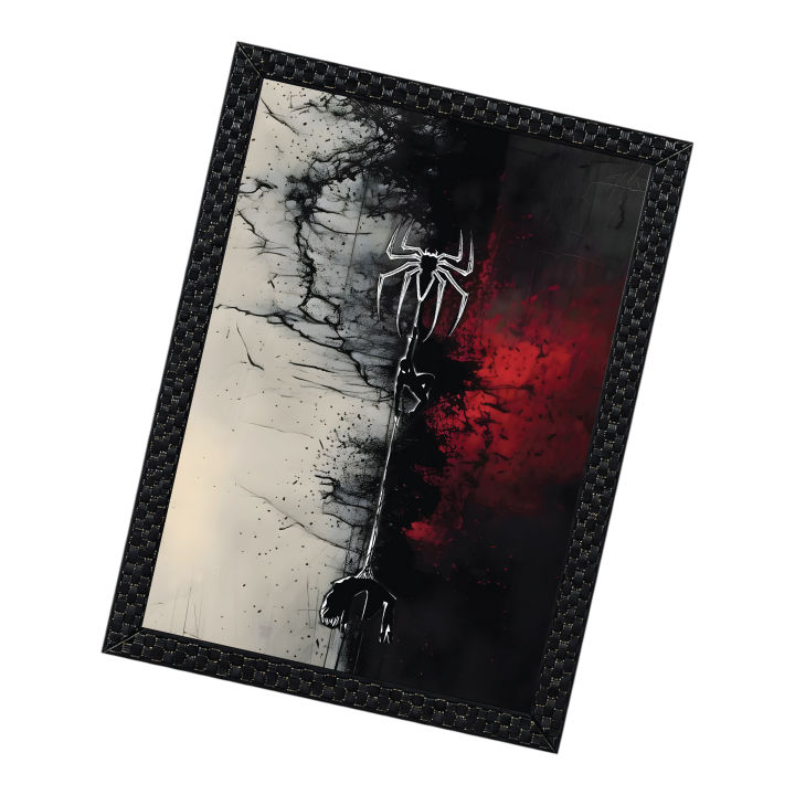 Superhero%20Spider-Man%20Modern-Matt%20laminated%20printed%20poster%20with%20checker%20frame%208x12Inch%20-%20Image%203