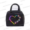 Colour Heart Cat Dog Paw Print Portable Lunch Bag Women Men Kids Food Thermal Box Multi-function Office Bento Insulated Handbag. 