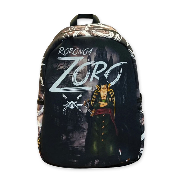 Roronoa Zoro Printed Polyester Backpack For Unisex | Printed Casual Unisex Backpack | Anime Printed Backpack