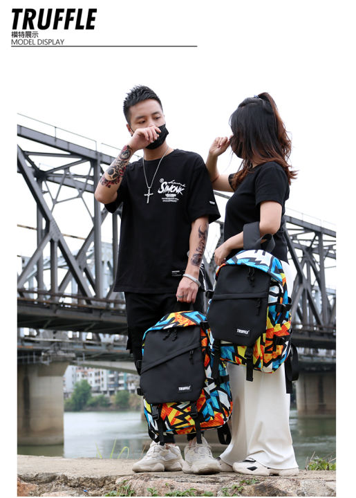 TRUFFLE%20Graffiti%20Printed%20Waterproof%20Soft%20Hip-Hop%20Backpack%20With%2016"%20Laptop%20Storage%20Capacity%20For%20Unisex%20-%20Image%203