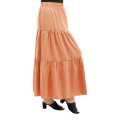 Brown Cotton Plain Long Skirt For Women. 