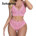 Sutuiying 2025 New gerie Lace Underwear Sleepwear Steel Ring Pamas Garter Fashion Women Briefs G-String Thong Sleep Bra Party Set. 