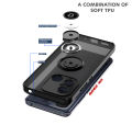 Lenuo For Xiaomi Redmi 12C / 11A Mobile Case Multifunction Car Magnetic Shockproof With Ring Stand Back Cover. 