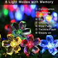 Solar Decorative Lights, Outdoor Waterproof 8 Modes, Cherry Blossom Lights, Christmas Garden Party Decoration. 
