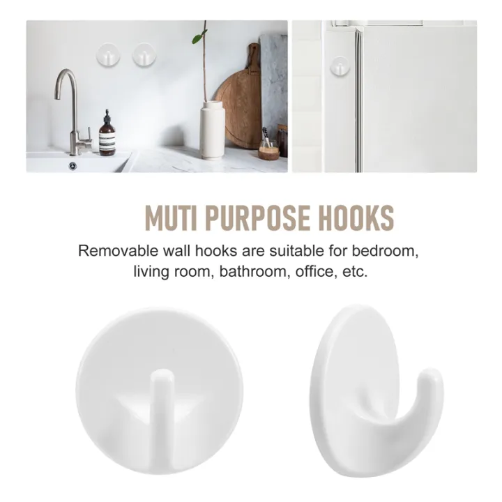 12%20Pcs%20Plastic%20Hooks%20Self%20Adhesive,%20Sticky%20Hooks%20Removable%20Wall%20Hooks,Stick%20on%20Hooks%20for%20Hanging%20Coat%20Cloth%20Towel%20-%20Image%204