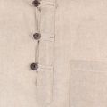 Cream Solid Buttoned Cotton Kurta Shirt For Men. 