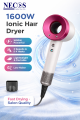 Necos Supersonic Leafless Ionic Hair Dryer Salon-Grade 1600W Power | Fast Drying | Hot & Cold Air | Professional & Home Use. 