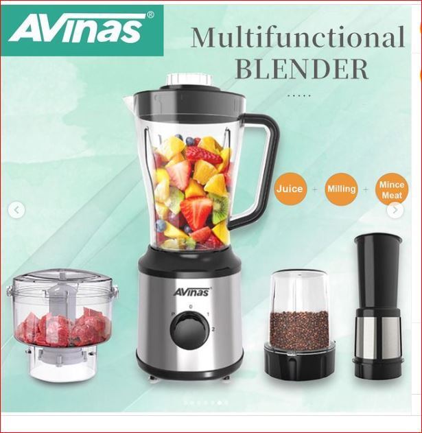 1800watt original 4 In 1 Electric Nutrient Blender,AVINAS AV-120 Multi-function Stainless Steel Electric Mixer, Blender,juicer (1.8L)