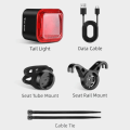 Intelligent IP55 Waterproof Smart Brake Bicycle Taillight Type-C Rechargeable Seat Bow Mount Auto Start/Stop Tail Light Battery Display Brake Sensing Intelligent Brake Sensing Taillight Night Riding. 