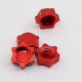 fasdaga 8Pcs Aluminum Wheel Hub Cover Anti-Dust Cover 17mm Hex Nut for 1/8 RC Car,Red & Blue. 