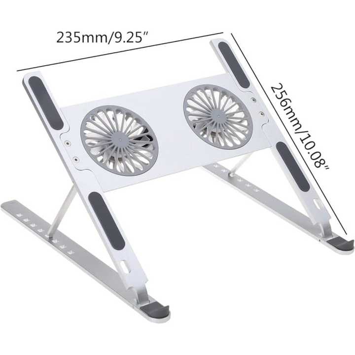 Laptop Stand with Cooling Fans, Aluminum Foldable and Portable Notebook