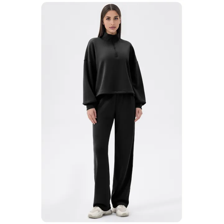 Women'S%20Half%20Zip%20Modal%20Loose%20Casual%20Stand%20Collar%20Sweatshirt%202025%20Popular%20Long%20Sleeve%20Fall%20Pullover%20-%20Image%206