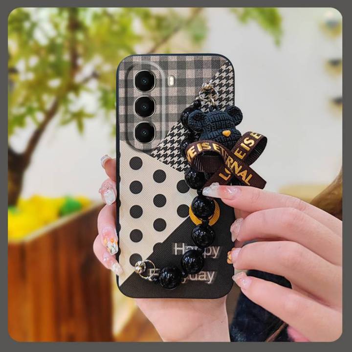 Skin-friendly feel Simplicity Phone Case For itel A95 Dirt-resistant cute protective case soft case Bear bracelet