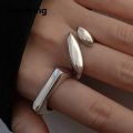 Sutuiying BF CLUB 925 Sterling Silver Ring For Women Flat Simple Finger Open Vintage Handmade Ring Allergy For Party Birthday Gift. 