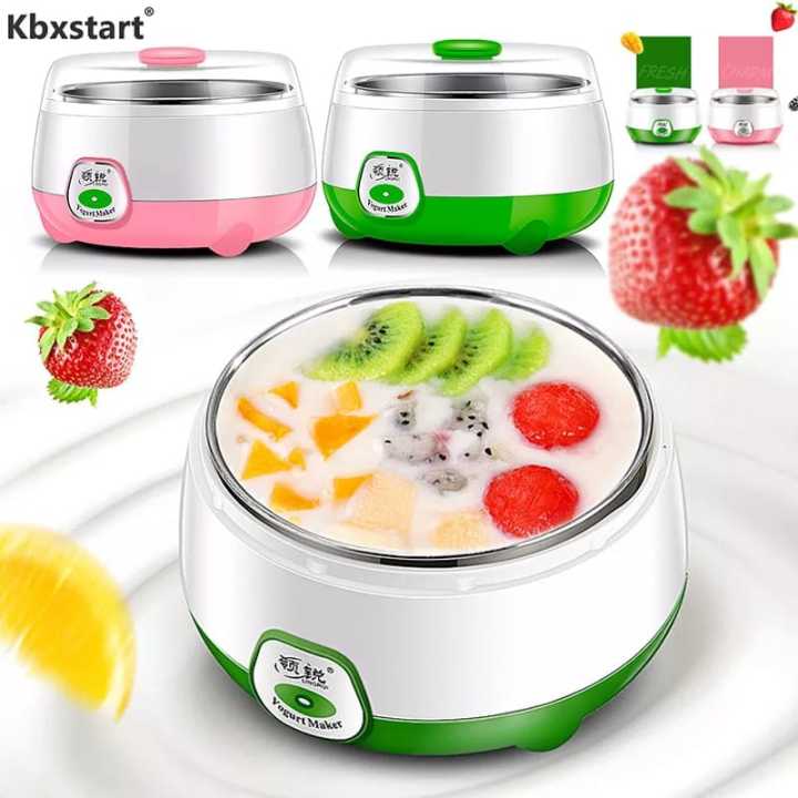 Yoghourt Machine, Automatic Stainless Steel Liner Yogurt Maker Machine Home DIY Yoghourt Container, Yogurt Maker EU Plug