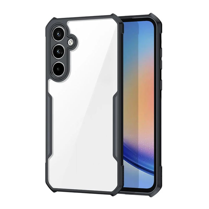XUNDD%20for%20Samsung%20Galaxy%20A55%205G%20Reinforced%20Four%20Corner%20Back%20Cover%20Acrylic%20+%20TPU%20Drop-proof%20Phone%20Case%20-%20Black%20-%20Image%202