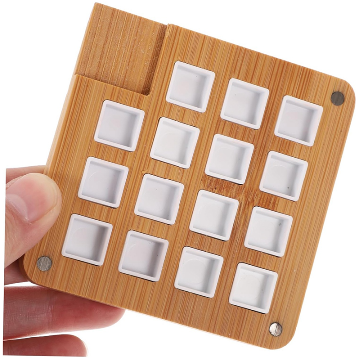 JAERBEE%202pcs%20Box%20Paint%20Box%20Wooden%20Paint%20Palette%20Paint%20Pallet%20Tray%20DIY%20Pigment%20Case%20Mini%20Watercolor%20Palette%20Watercolor%20-%20Image%208